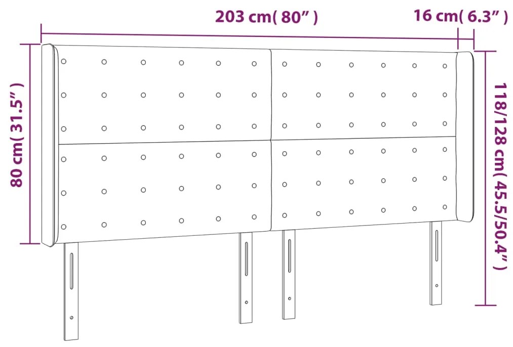 Tablie de pat cu LED, verde, 203x16x118 128 cm, textil 1, Verde, 203 x 16 x 118 128 cm