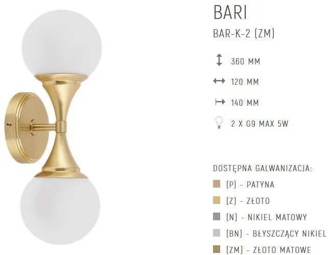 Aplica de perete design LUX realizata manual BARI