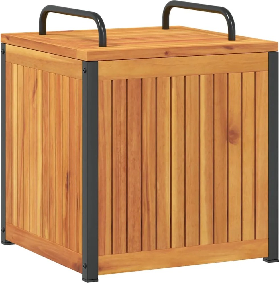 vidaXL Cutie de perne de exterior 45x45x45/53cm lemn masiv acacia/oțel