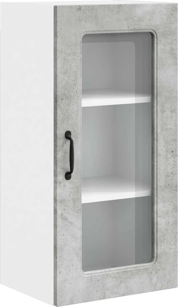 vidaXL Dulap de bucătărie Kalmar Gri din beton 40 x 31 x 80 cm