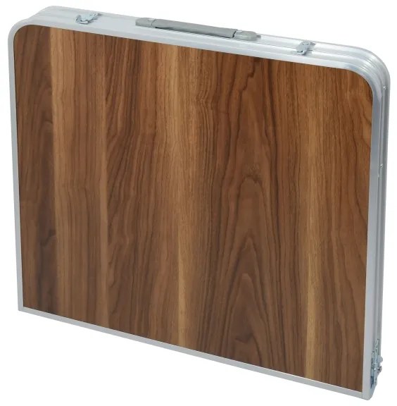 Masă pliabilă de tabără maro/crom