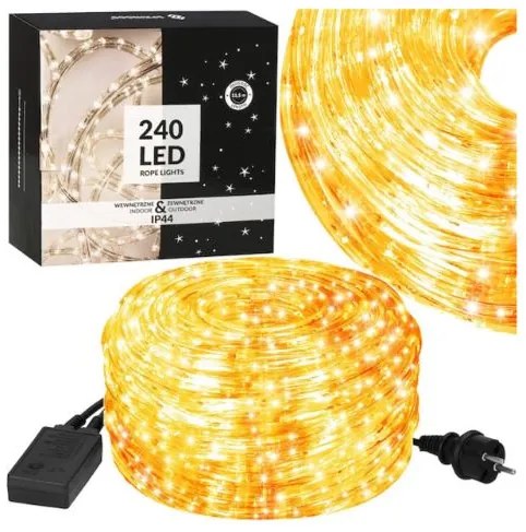 Instalație luminoasă - tip șarpe 9m 217LED 8 funcții, Alb cald
