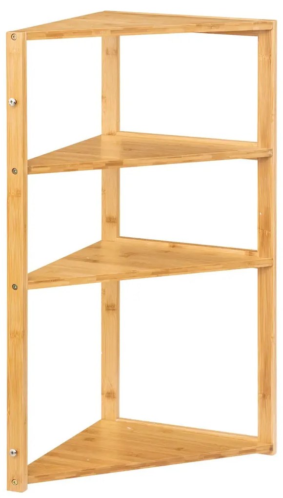 Etajera colt baie 36.5x33.5x80 cm Lemn Natur
