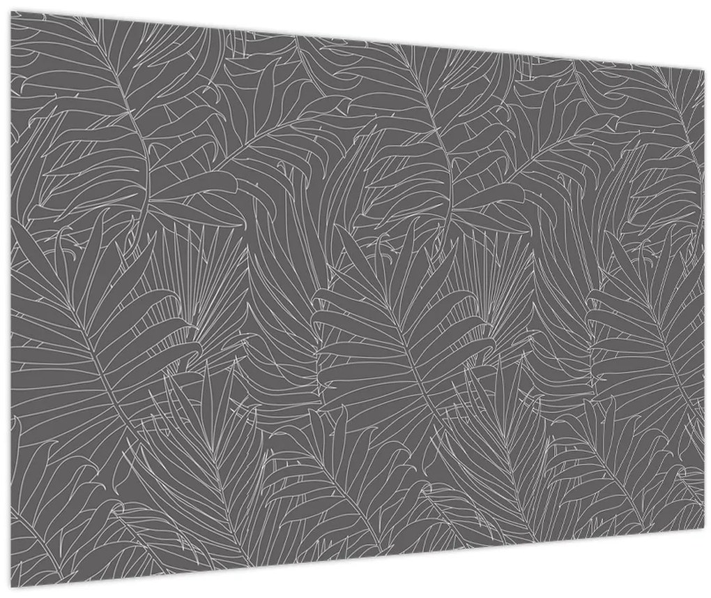 Tablou - Frunze de palmier gri (90x60 cm)