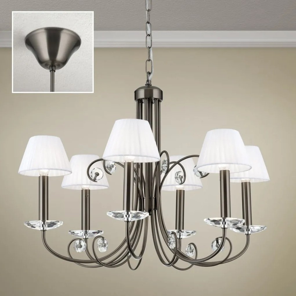 Candelabru stil clasic cu cristal K9 ARIANE 6L nickel inchis
