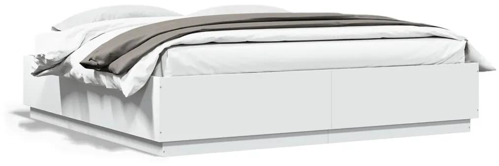 3209681 vidaXL Cadru de pat alb 180x200 cm din lemn prelucrat