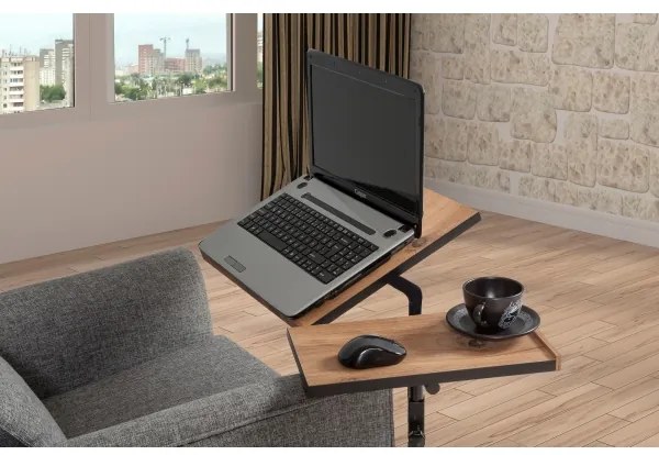 Măsuță ajustabilă GLEN 87x67 cm maro/neagră