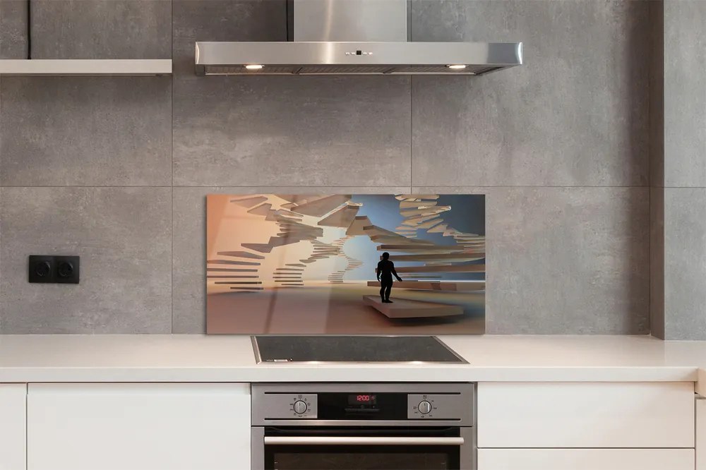 Panouri de sticlă scări 3d