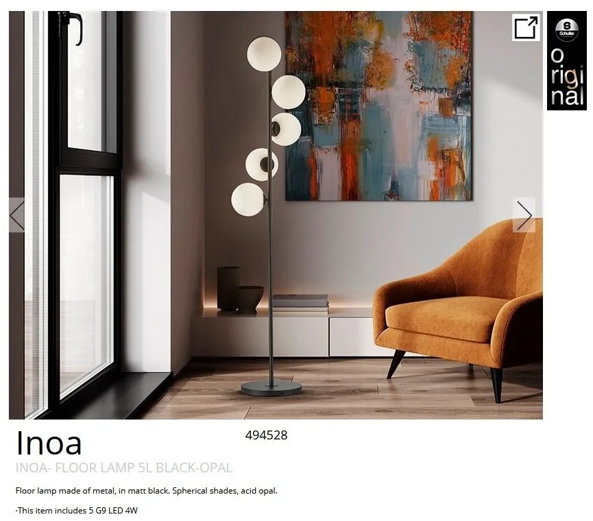 Lampadar/Lampa de podea design modern Inoa negru/alb