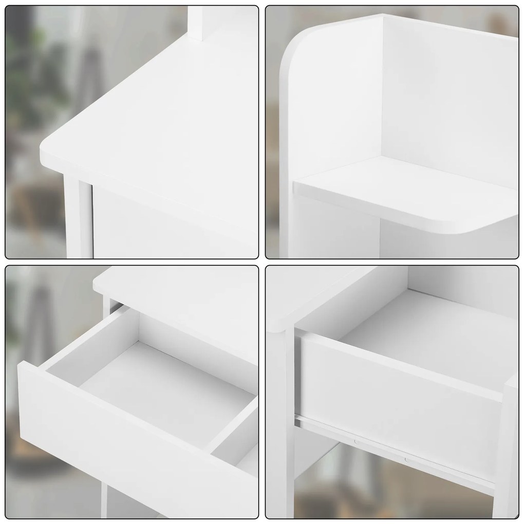 Măsuță de toaletă LUCIA, 108x40x140cm, albă Jurhan