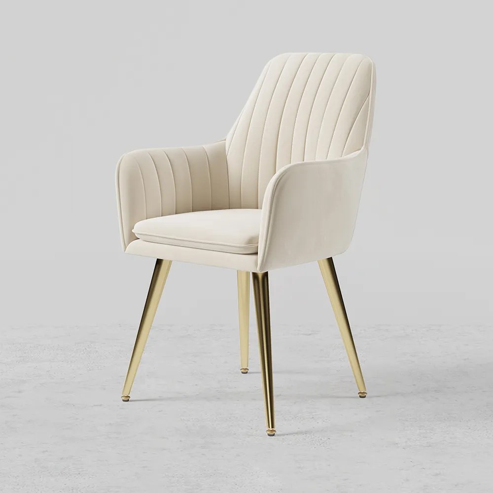 Scaun bej pentru bucătărie, soft, cu cotieră , în stil art nouveau - 2 buc. Deprimo j040379185 by Deprimo