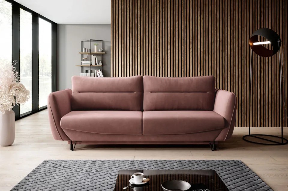 Canapea tapitata, extensibila, cu spatiu pentru depozitare, 236x90x95 cm, Silva 01, Eltap (Culoare: Mustar / Loco 45)