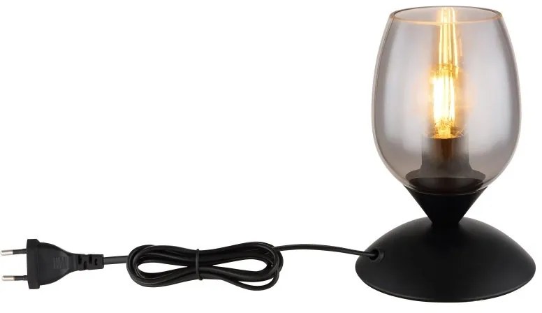 Veioza/Lampa de masa design decorativ KUWAITA negru/fumuriu