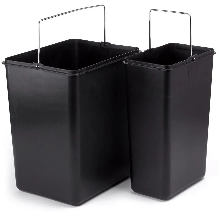 Coș de gunoi argintiu mat pentru reciclare/cu pedală 18+8 l din oțel Tri Selectif – MSV