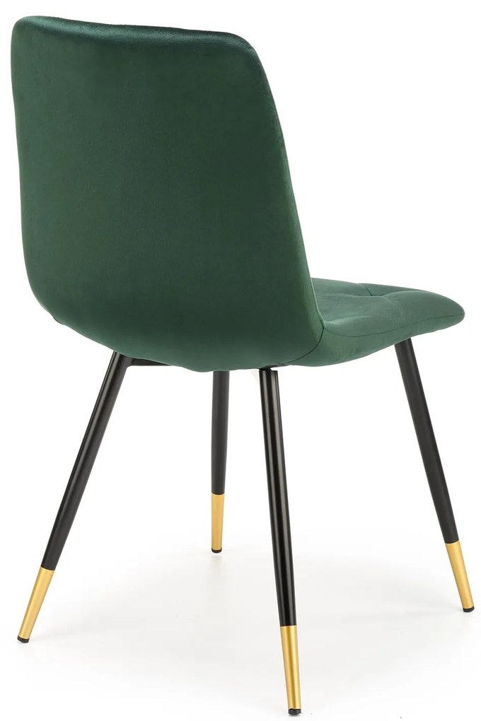 Scaun de sufragerie Kallan (verde închis + negru + auriu). 1039672