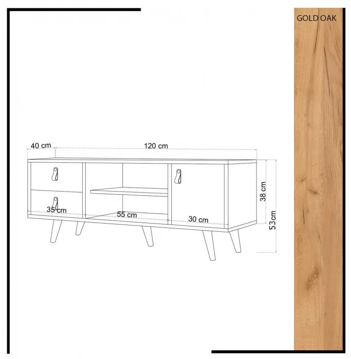 Ansamblu Comoda TV Lara Oak-Alb