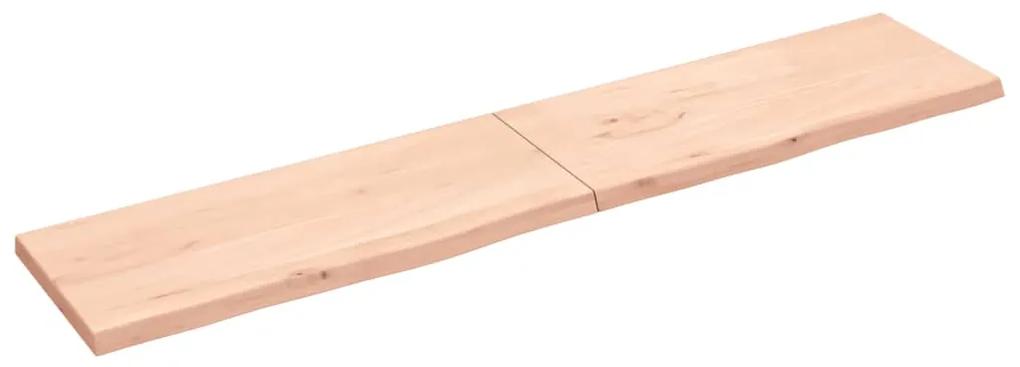 363606 vidaXL Poliță de perete, 200x40x(2-4)cm, lemn masiv de stejar netratat