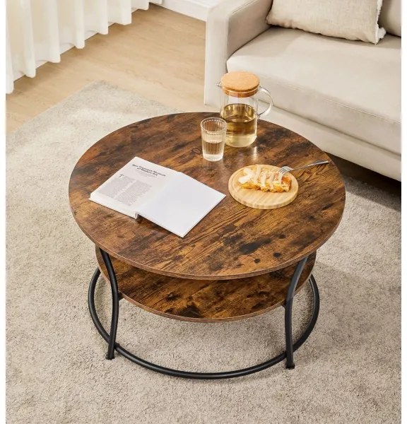 Masă de cafea ELDUR maro/negru