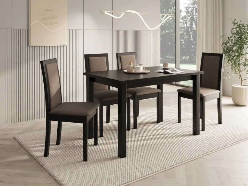 Scaun tapitat, din lemn, Nola IV, ADRK Furniture (Culoare: Alb / Opium 85)