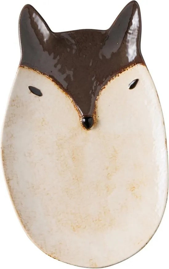 Farfurie din ceramica, maro, in forma de vulpe, Fox