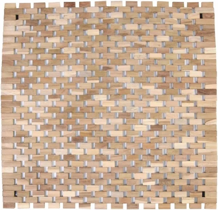 Preș antiderapant, tec, natural, 50 x 48,5 cm.