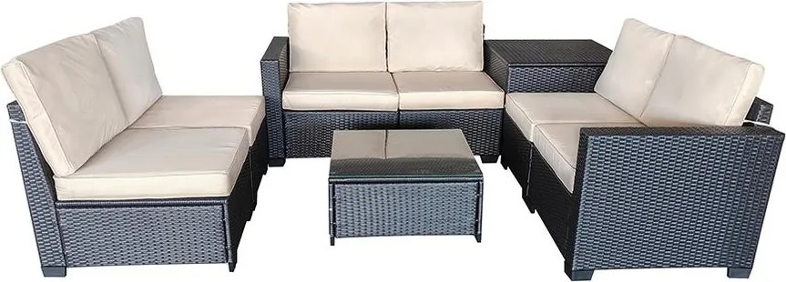 Set mobilier de grădină cu canapele și ladă de depozitare pentru perne Avenberg ENCANTA