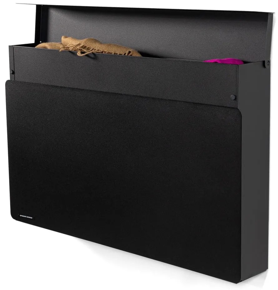 Pantofar negru cu deschidere înclinată/suspendat din metal 78x48x13 cm Luigi – Spinder Design