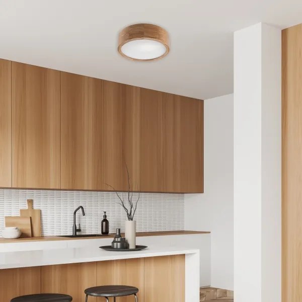 BRILAGI - Plafonieră LED RGBW dimabilă CARVALHO, 1xE27/12W/230V, Wi‑Fi, stejar, Ø 27,5 cm