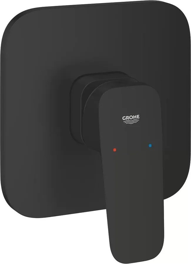 Baterie dus incastrata Grohe Cubeo negru mat fara corp ingropat