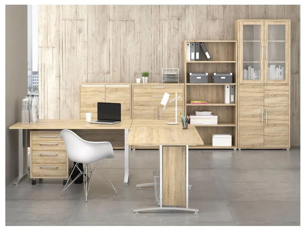 Bibliotecă modulară cu aspect de lemn de stejar 89x222 cm Prima – Tvilum