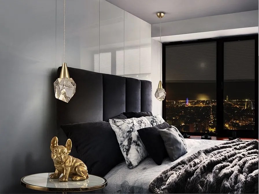 Lustra / Pendul LED design modern decorativ Aquaria auriu