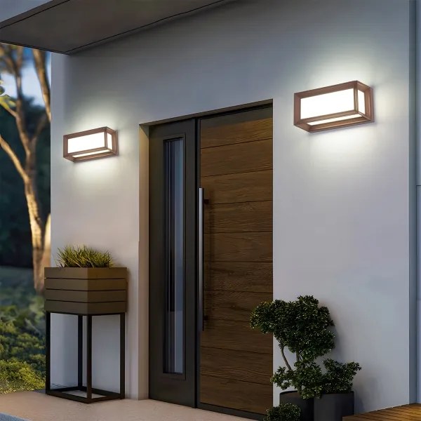 Brilagi - Aplica LED de exterior cu senzor PARKER LED/12W/230V, maro, IP44