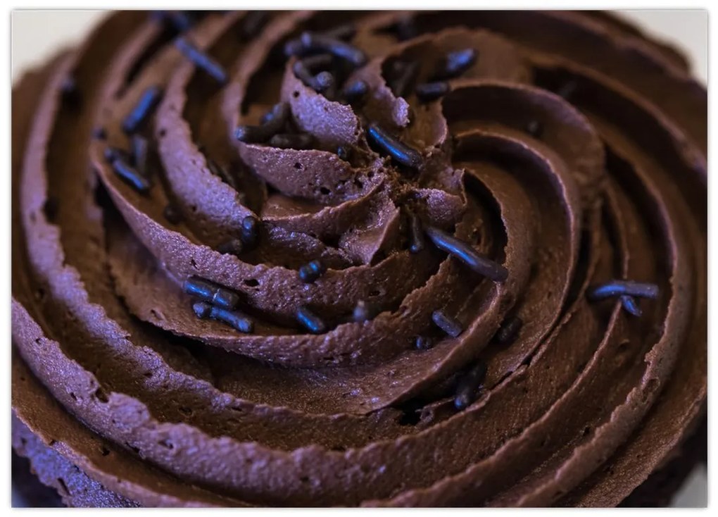 Tablou pe sticlă - Cupcake din ciocolată (70x50 cm)