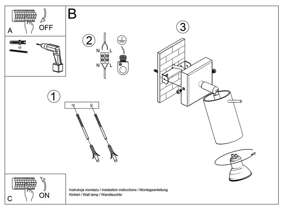 Aplică Sollux Etna, argintiu