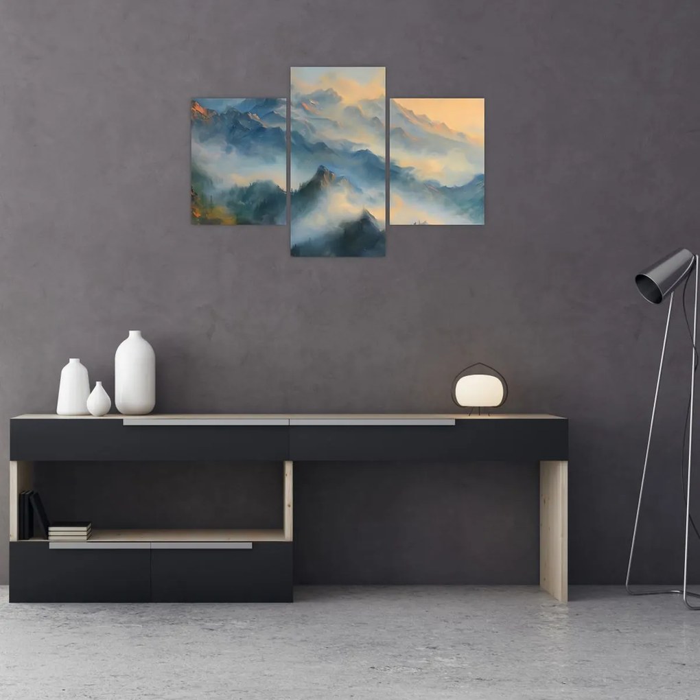 Tablou - Peisaj montan pictat (90x60 cm)