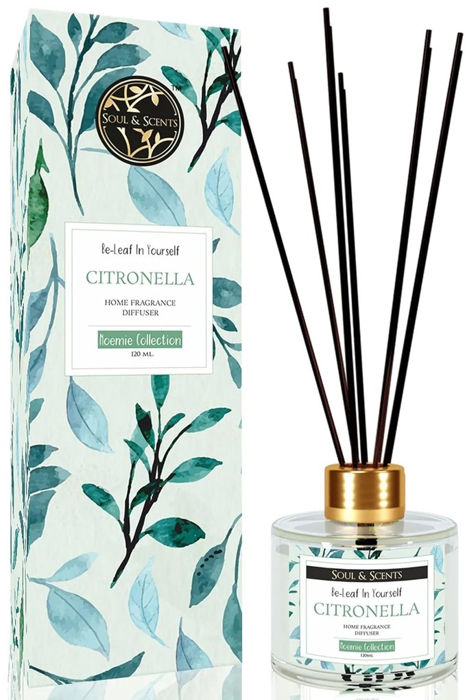 Odorizant camera cu betisoare CITRONELLA, SS India, 120 ml