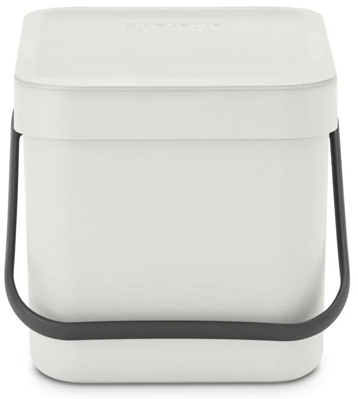 Brabantia Coș de colectare selectivă a deșeurilor Sort&Go 1005514, 6 l, Mâner, Montabil pe perete, Gri deschis