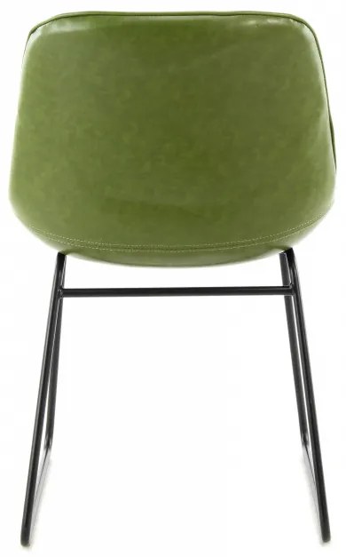 Set 2 scaune piele artificiala Cora verzi