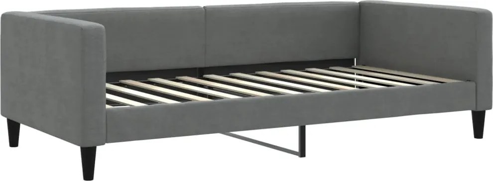 vidaXL Cadru de pat, gri închis, 100 x 200 cm, material textil