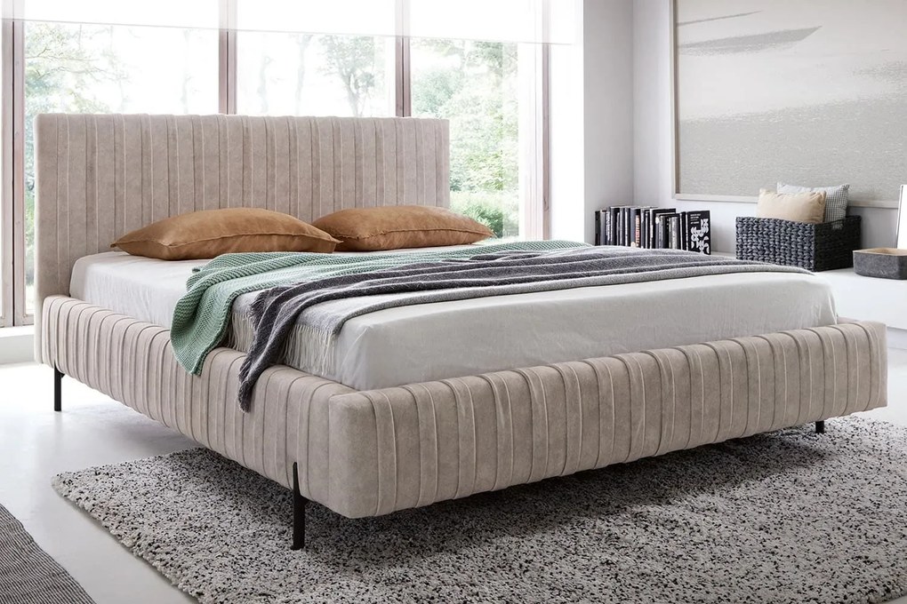 Pat lemn masiv Tapițat Plix cu Ladă Depozitare Personalizabil 140/160/180 x 200 cm - Velvetmat 100, 180 x 200 cm