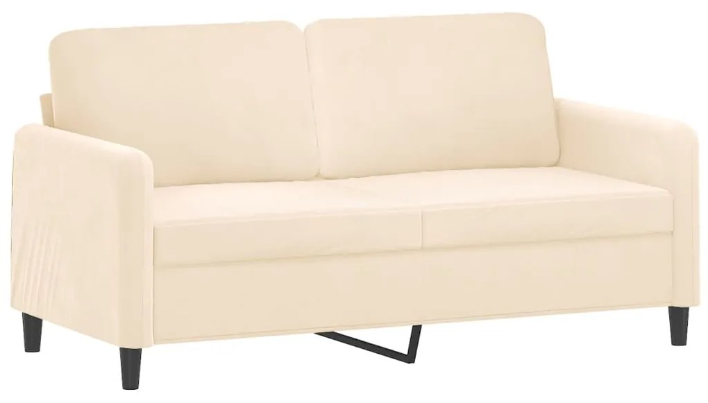 Canapea cu 2 locuri cu pernepernute, crem, 140 cm, catifea Crem, 158 x 77 x 80 cm