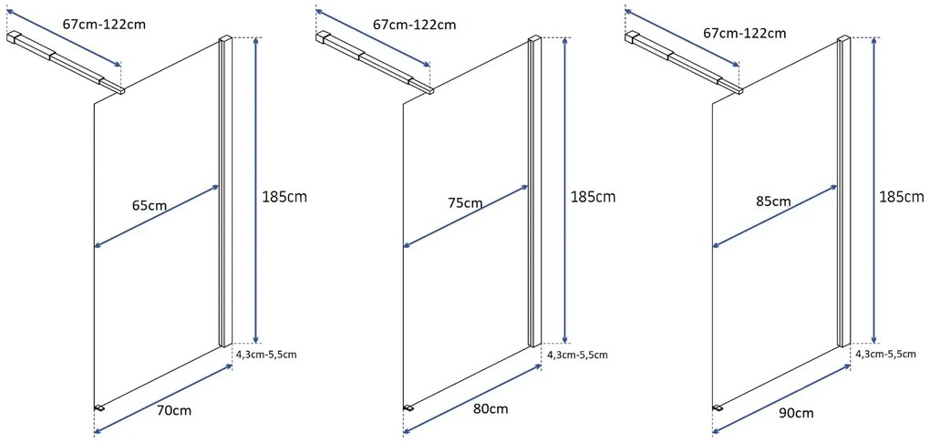 Paravan de dus Flexi Crom 120cm, Rea