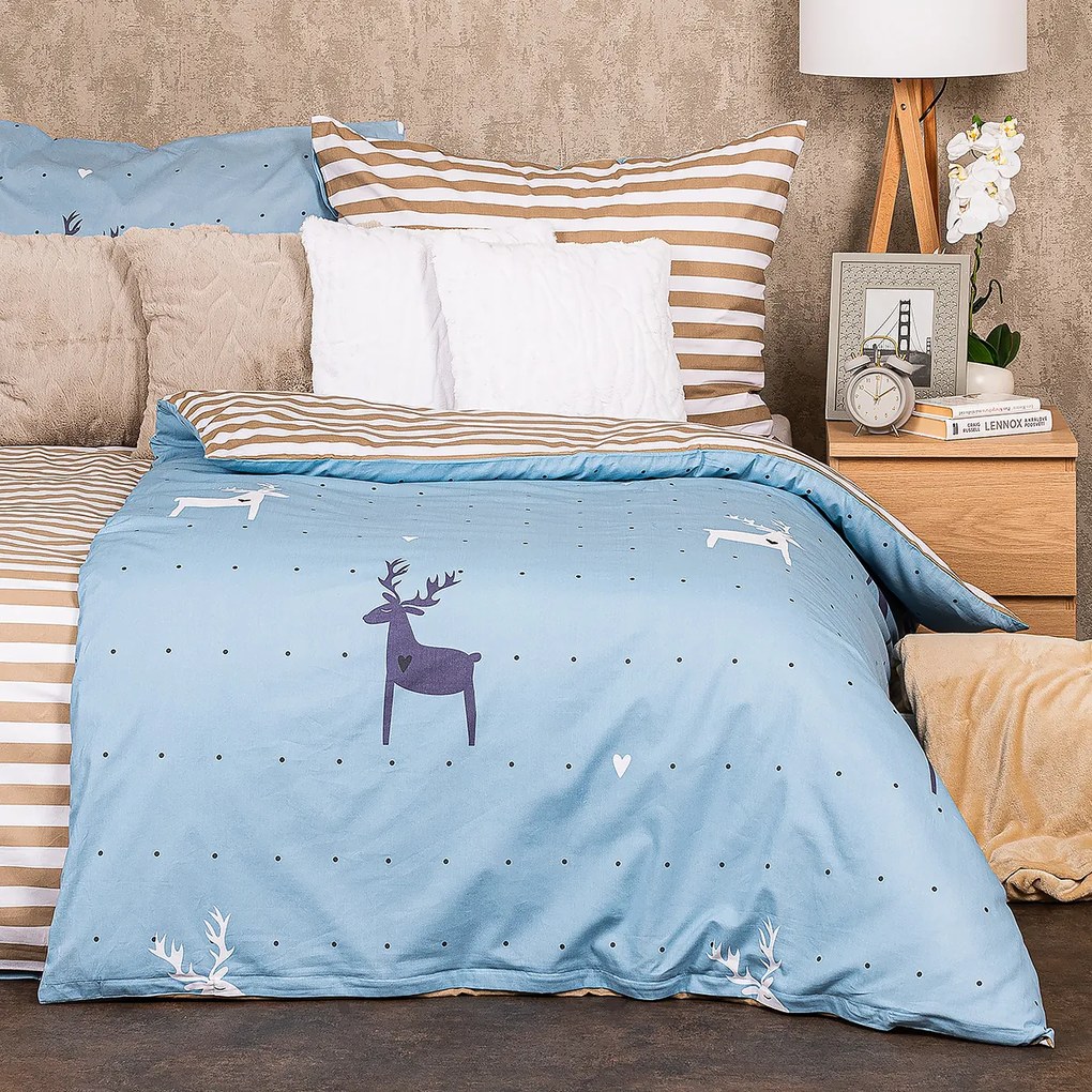 Lenjerie de pat din bumbac 4Home Deer, 160 x 200 cm, 70 x 80 cm