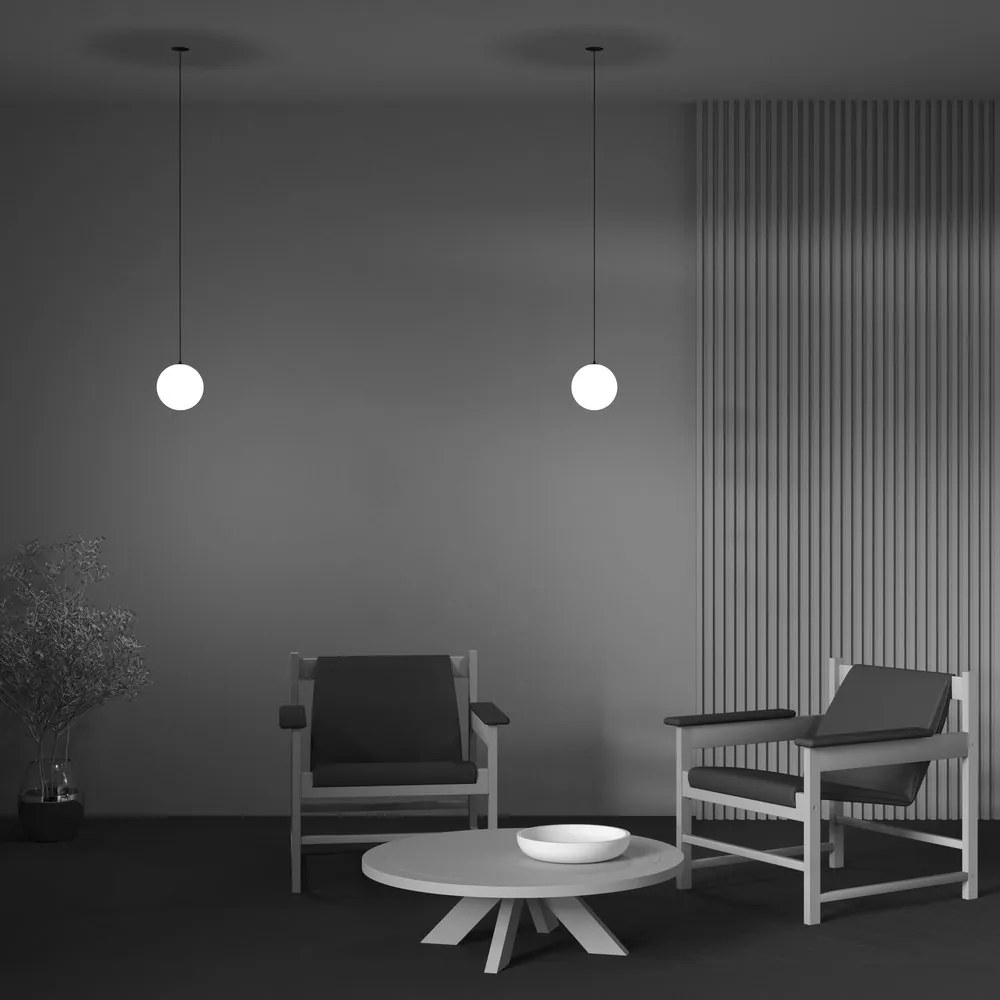 Pendul LED incastrabil design tehnic Luna negru, 3000K
