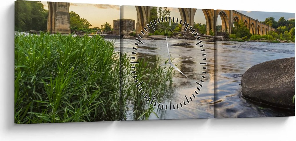 Tablou - Podul de cale ferată Richmond (cu ceas) (90x30 cm)
