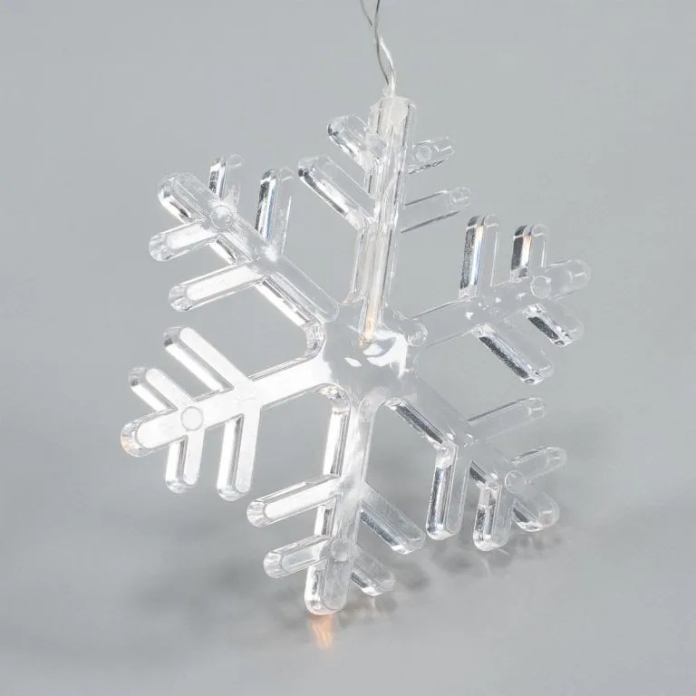 Perdea luminoasă de Crăciun, fulgi de zăpadă, 8 LED-uri, alb