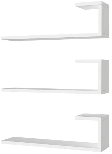 SET 3x raft de perete EMILY 18x60 cm alb