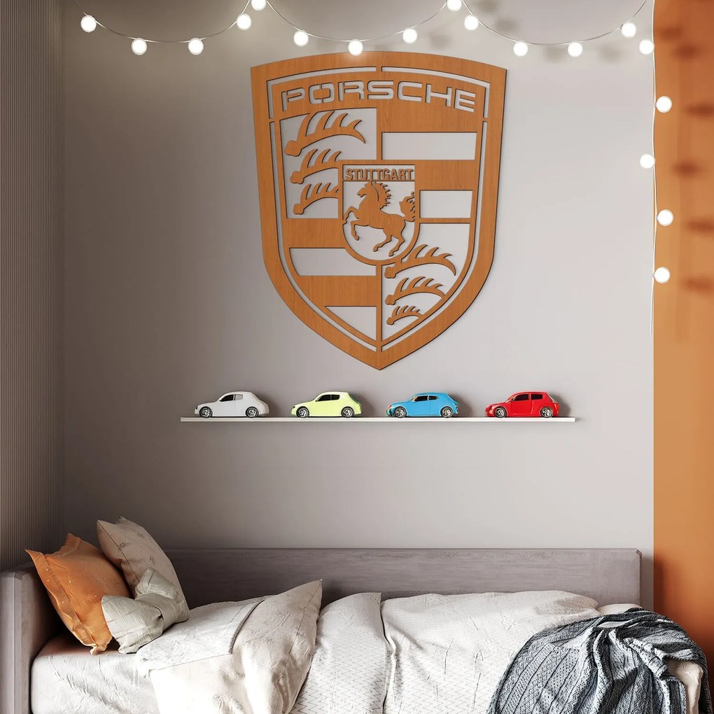 DUBLEZ | Logo 3D din lemn - Porsche