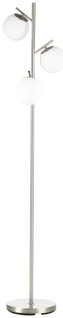 HOMCOM Lampă de Podea Modernă cu 3 Puncte de Iluminat, Lampă de Podea din Metal și Sticlă, Ø27x169 cm, Argintiu | Aosom Romania