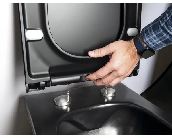 Sapho - Capac WC AVVA SLIM cu închidere lentă, negru mat